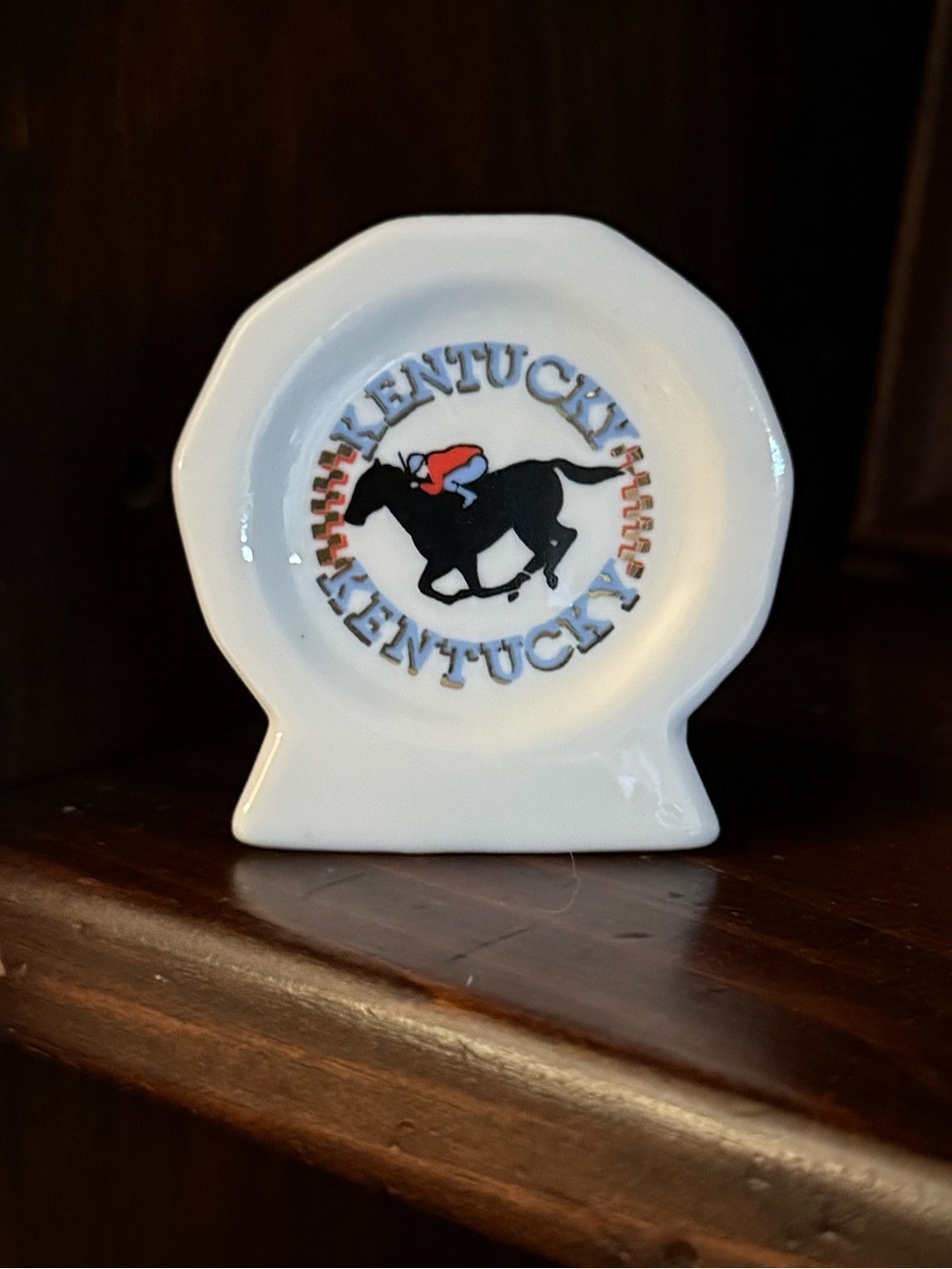 Vintage ceramic Kentucky derby toothpick holder. Trinket souvenir.